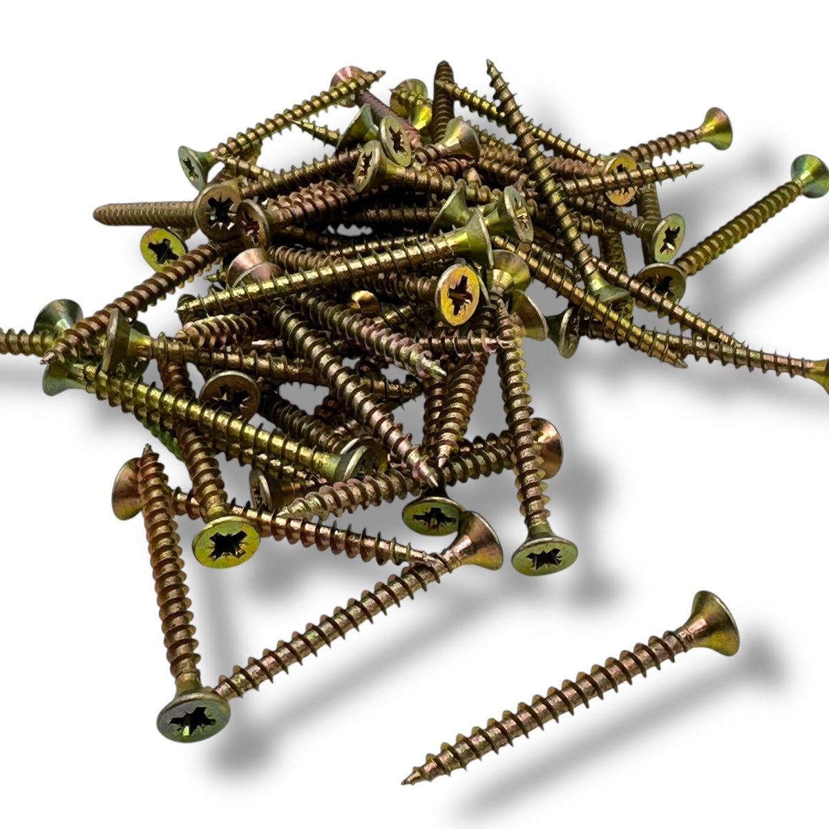 ForgeFix Yellow Zinc Wood Screw Assortment – 1,900 Pieces – mixed lengths