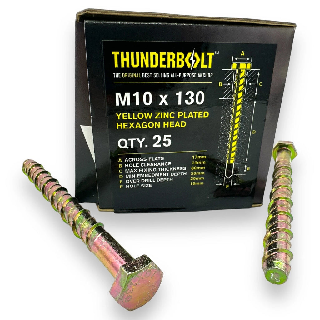Genuine Thunderbolt Bolt M10 × 130mm Head Masonry Concrete Brick Anchor Screw – product image 3