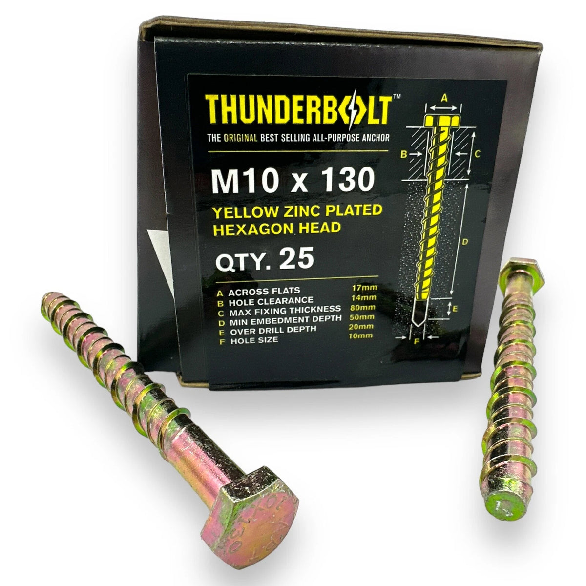 Genuine Thunderbolt Bolt M10 × 130mm Head Masonry Concrete Brick Anchor Screw – product image 3