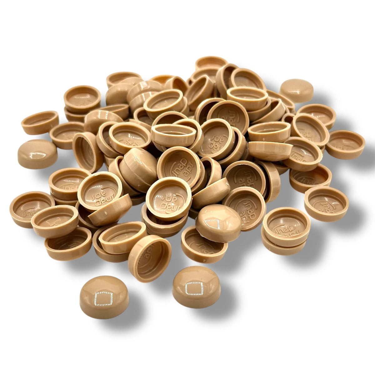 Beige Gloss 6/8g Snap-Caps screw cover caps