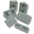Campervan Corner Connector Blocks with Caps – Light Grey, 44 × 20mm - image 1