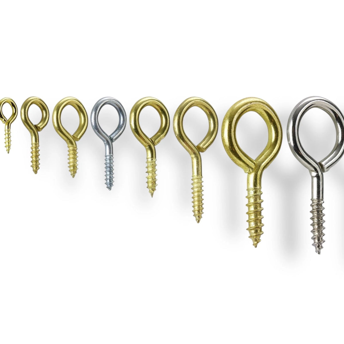 Screw Hooks Eyes Brass Eye Picture Frame Hanging 12 × 00 14 × 1 16 × 1 20 × 2 25 × 4 30 × 6 – product image 1