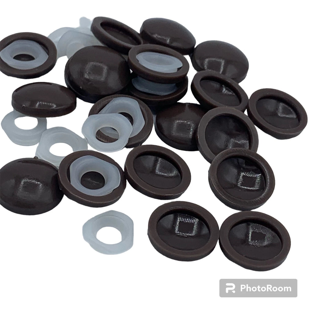 Dome Cover Cap Screw Plastic CHROME WHITE BLACK BROWN 2 Piece Washer Decorative – product image 5