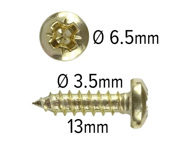 Wood Screws No.6 × 13mm / 3.5 × 1/2" - Pan Pozi Brass Picture Framing Photo DIY – product image 2