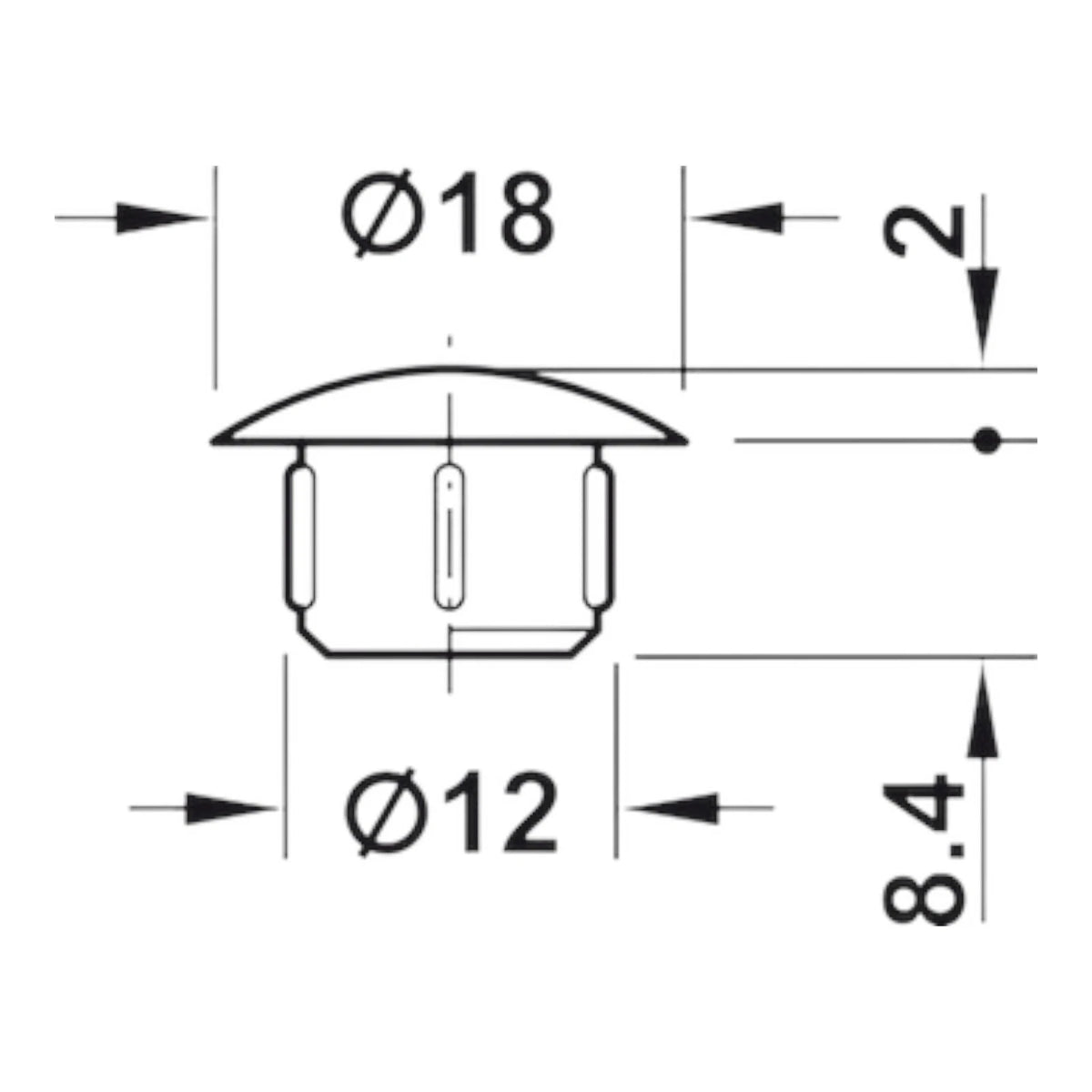 Cover Cap Blind Hole Häfele Plastic 12mm Ø18mm Head RAL Colours Push – product image 7