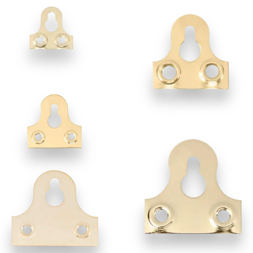 Brass-Plated Slotted Mirror Plates – 19–50mm