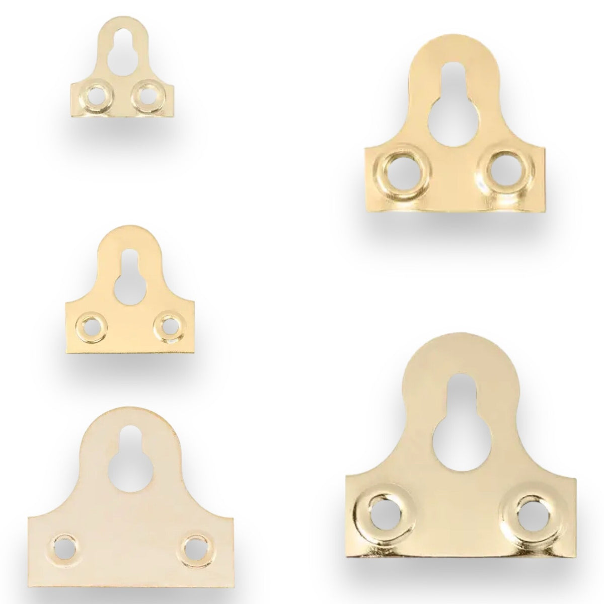 Brass-Plated Slotted Mirror Plates – 19–50mm