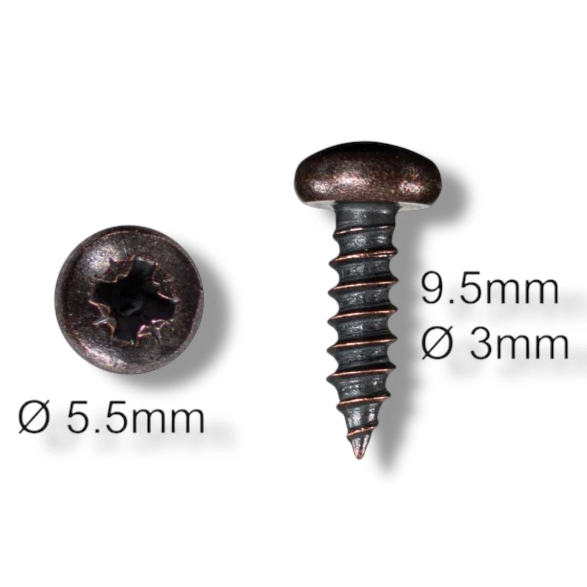 Wood Screws No.4 - 3/8" 3 × 9.5mm / 1/2" 3 × 13mm - Pan Pozi Bronze Picture Framing – product image 5