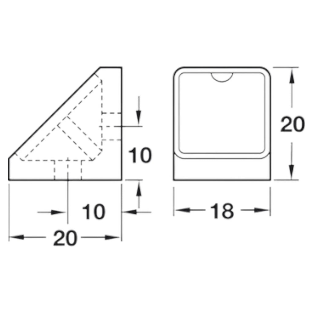 Campervan Corner Connector Blocks with Caps – White, 20 × 18mm - image 8