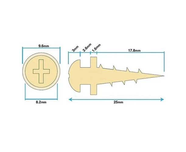 Plasterboard Hanging Screws Brass Plated - Picture Frame Mirror Painting Canvas – product image 2