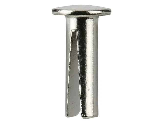 Bifurcated Rivets Split Leg Nickel Plated 3/8" x No 11 Leather Framing Domed – product image 1