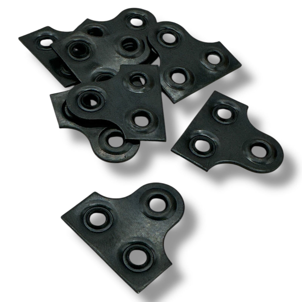Black 3-Hole Mirror Plates – 25mm, Pack of 10