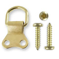 Brass Double D-Ring Picture Frame Hangers – with Screws