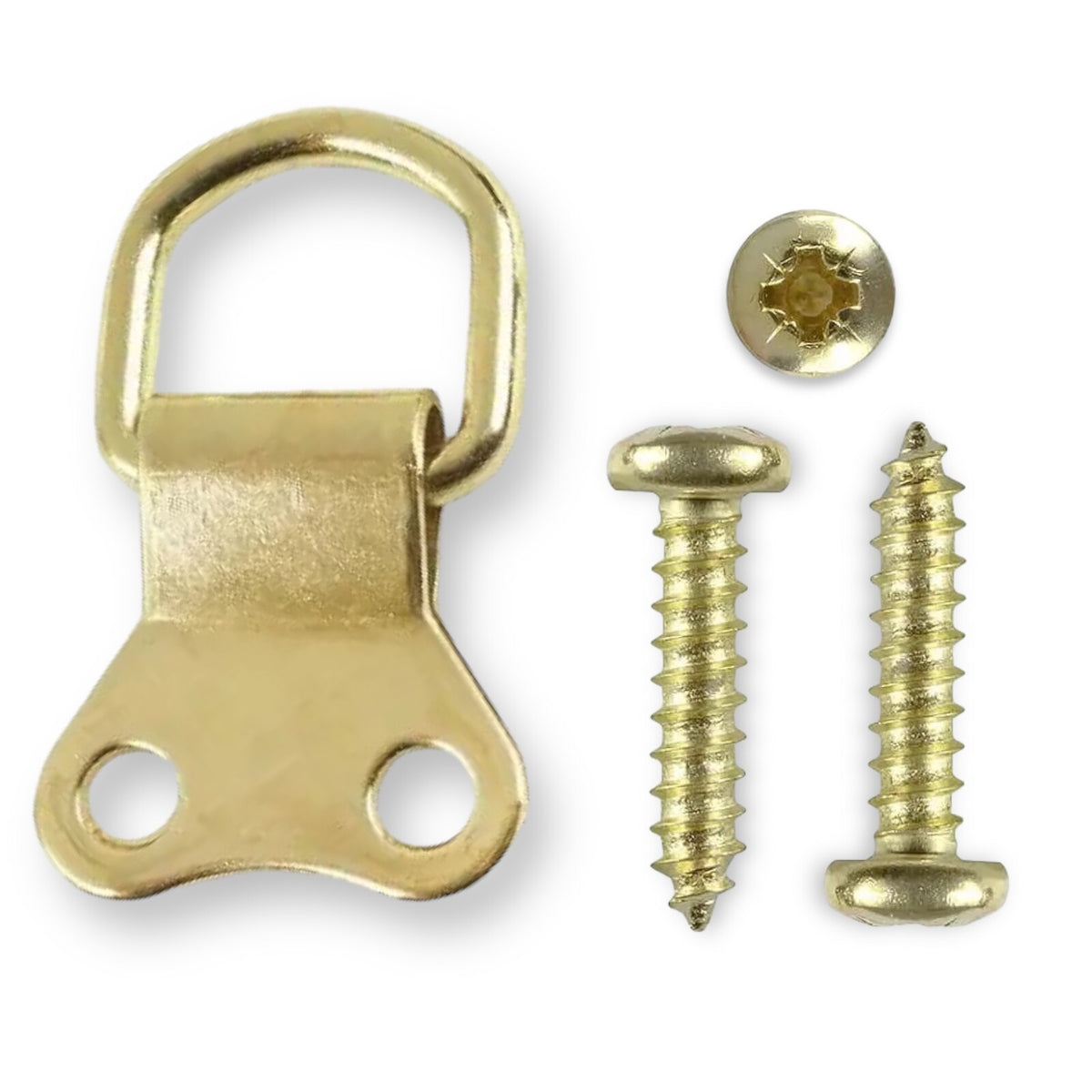 Brass Double D-Ring Picture Frame Hangers – with Screws