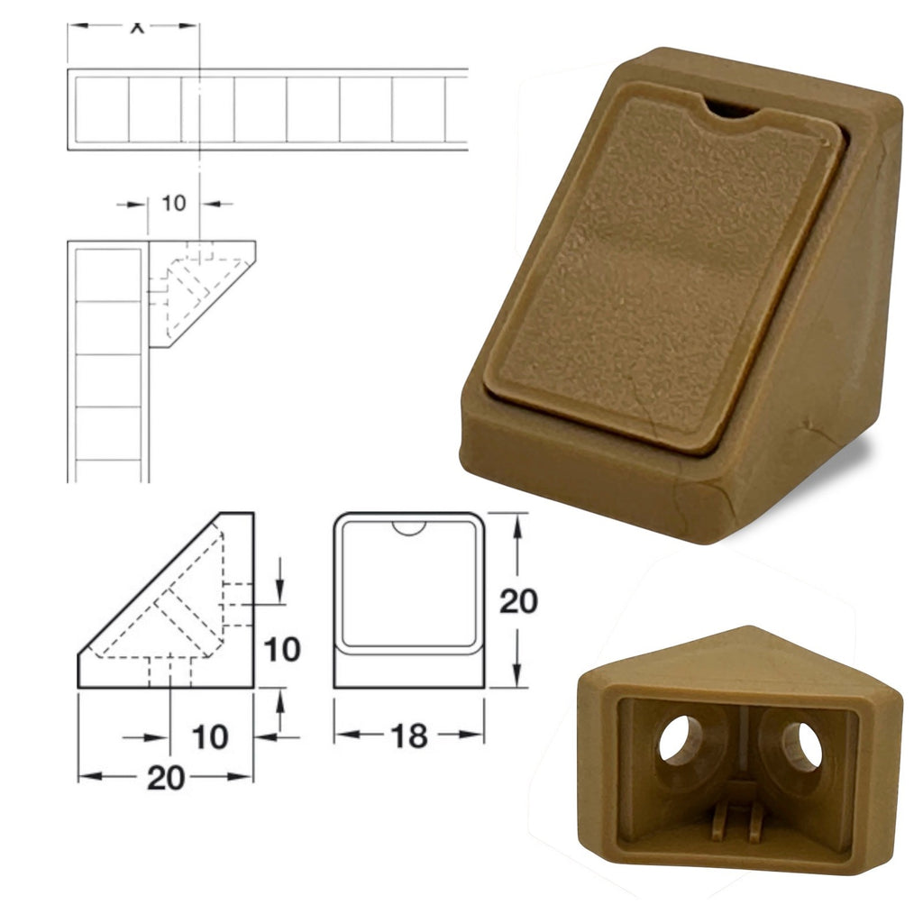 Beige Shelf & Furniture Corner Brackets