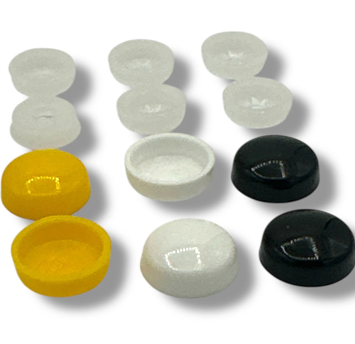 6pcs Large 10/12g Number Plate Fixings Gloss Screw Cover Cap Black White Yellow – product image 1