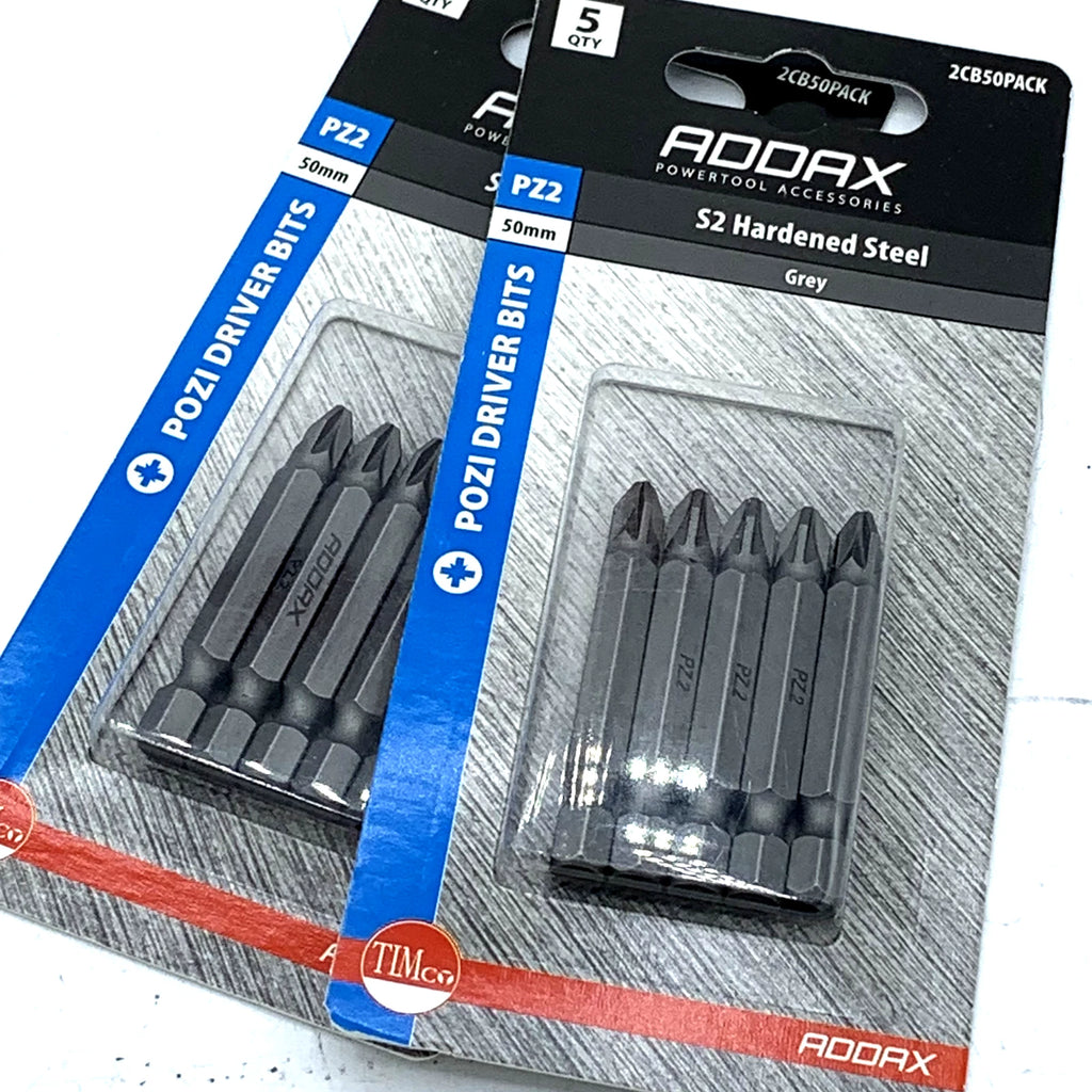 Drill Bit Screwdriver Insert Driver Bits Addax Pozi 2 PZ2 50mm S2 Grey 12 Packs – product image 2