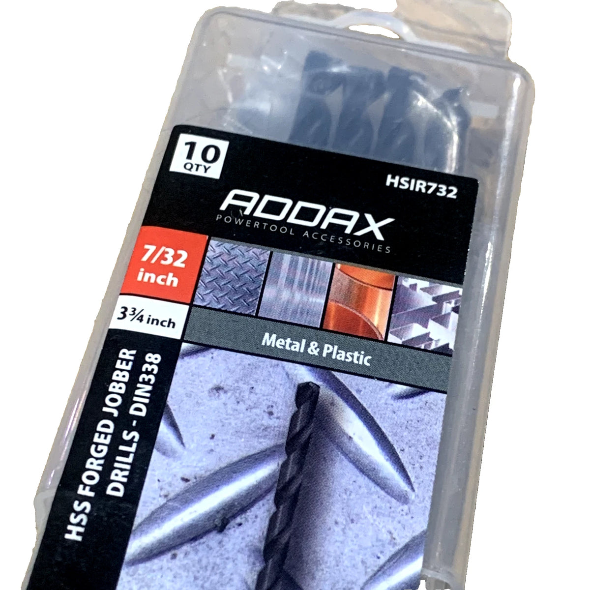 Twist Drill Bit Roll forged ADDAX 7/32" Steel Work HSS DIN 338 Pack Of 10 Jobber – product image 1