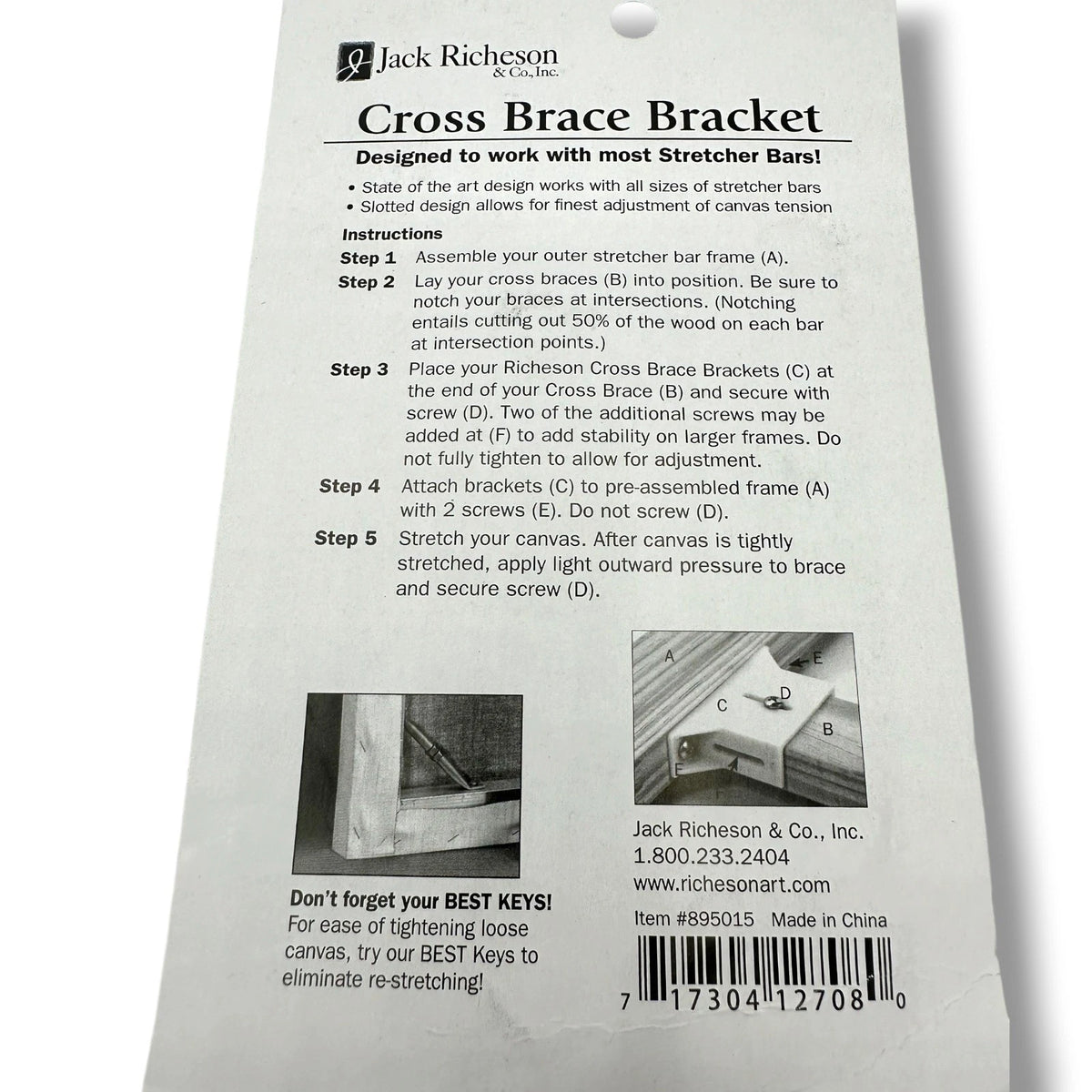 Brace Bar Canvas Sockets Stretcher Frame Cross Strengthen Support Bowing 2 Pack – product image 3