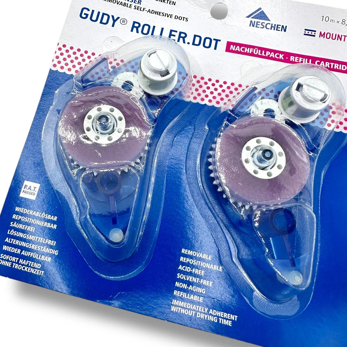 Neschen Gudy Roller Dot Refills - 2 Pack • 8.4mm × 10m • Archival Adhesive Photo – product image 1