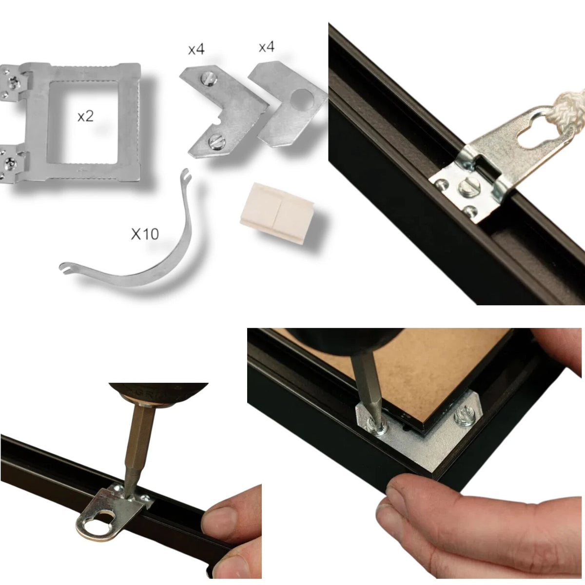 Aluminium Metal Picture Frame Hardware Standard with CWH3 Sawtooth Hangers Photo – product image 1