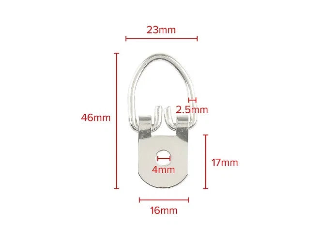 Brass D-Ring Hanger Hook X100 Heavy Duty One Hole 46mm Mirror Picture Hanging – product image 4