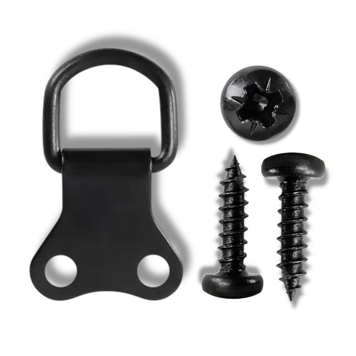 Black Double D-Ring Hangers – Pack of 50 with Screws