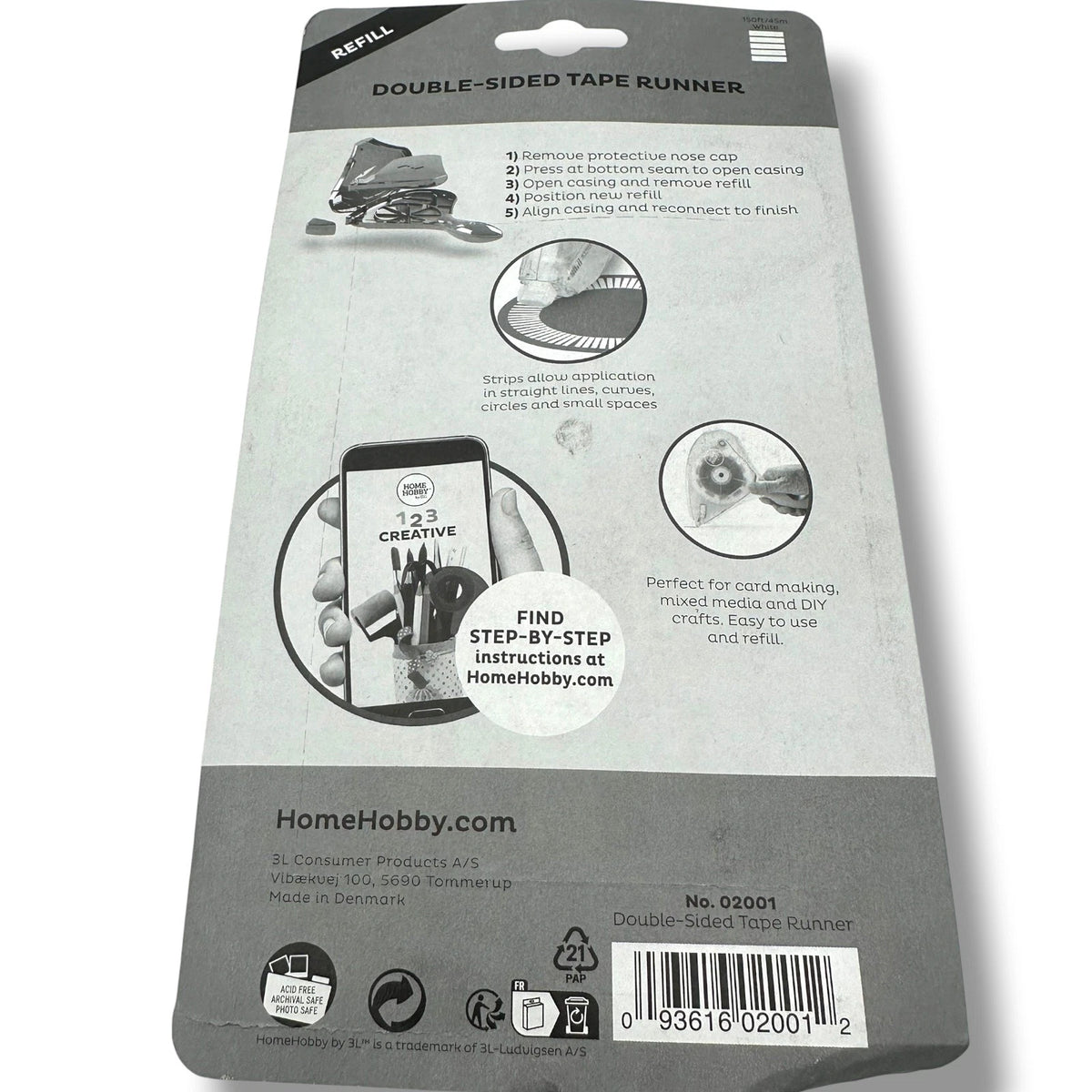 3L HomeHobby Double-Sided Tape Runner & Refills – 45m – product image 10