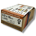 ForgeFix Yellow Zinc Pozi Wood Screws – 3.0 × 16mm – size and packaging