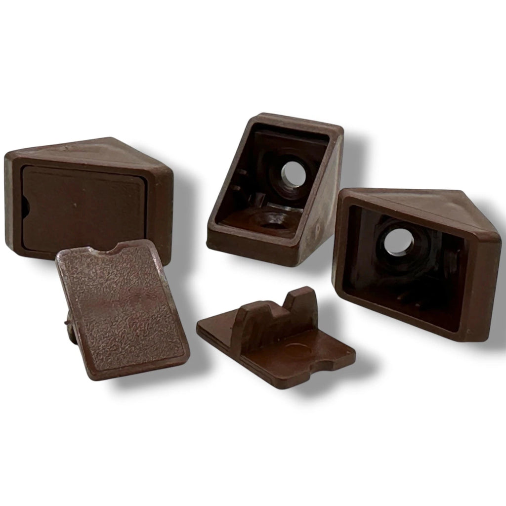 Campervan Corner Connector Blocks with Caps – Dark Brown, 20 × 18mm - image 3