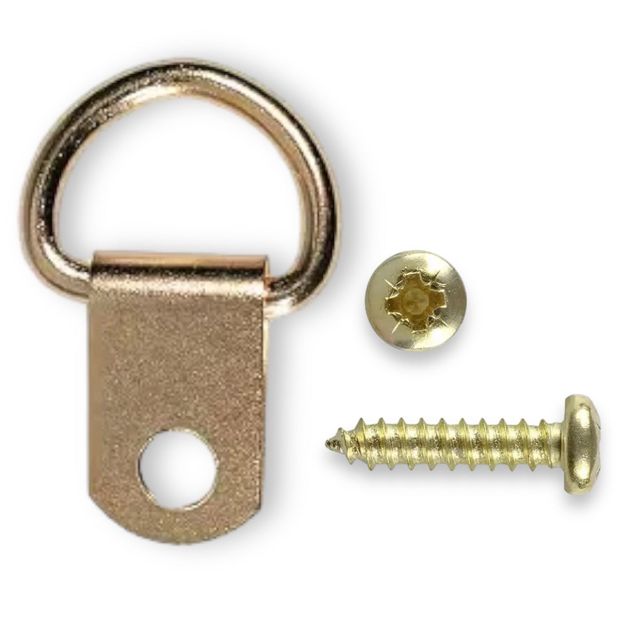 Brass Classic D-Ring Picture Frame Hangers – with Screws