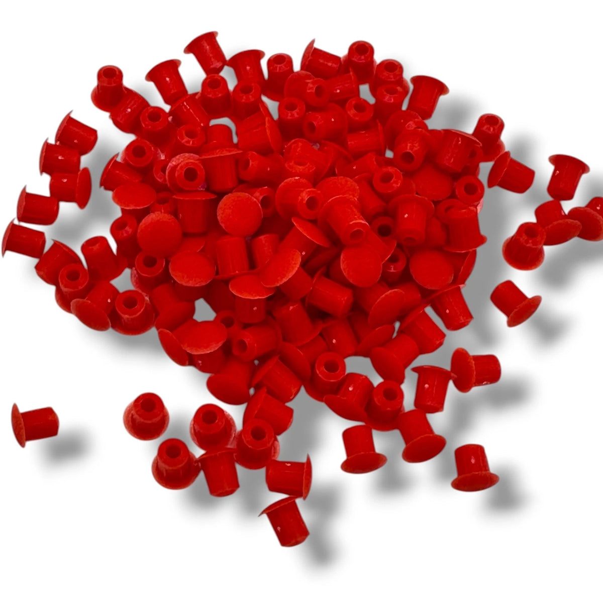 Red 5mm Holefix push-fit drill hole cover caps