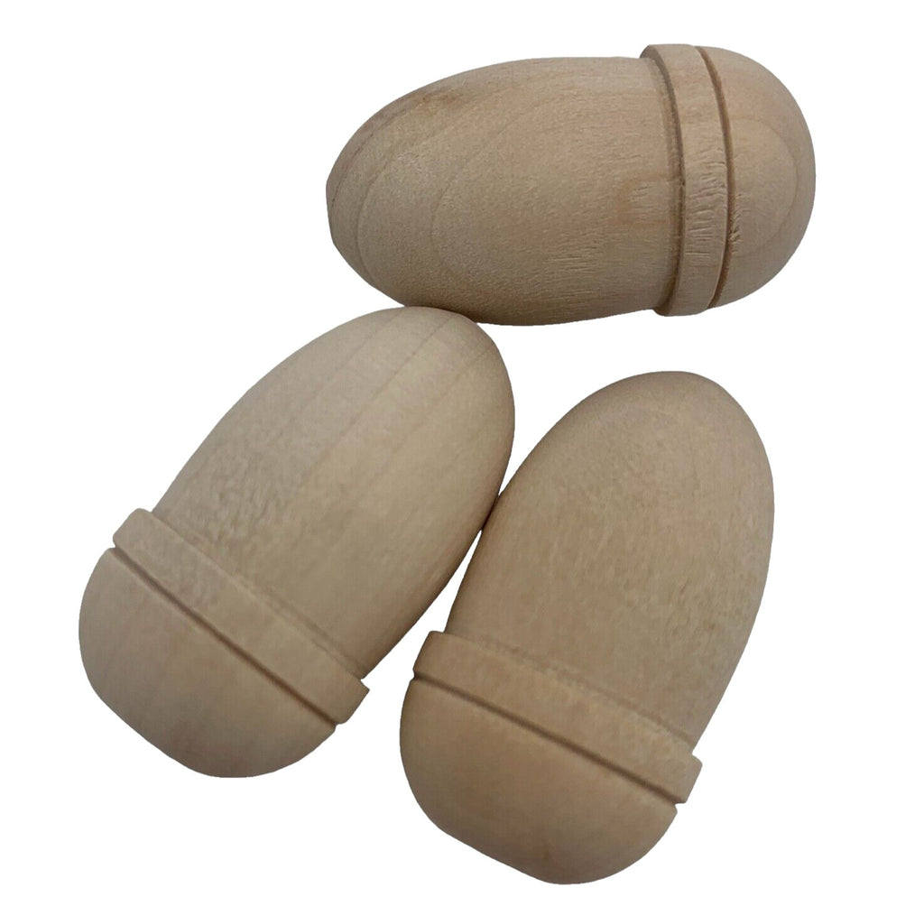 Large Wooden Acorn Pull Cord Ends – Light Wood, Pack of 3 – product image 1