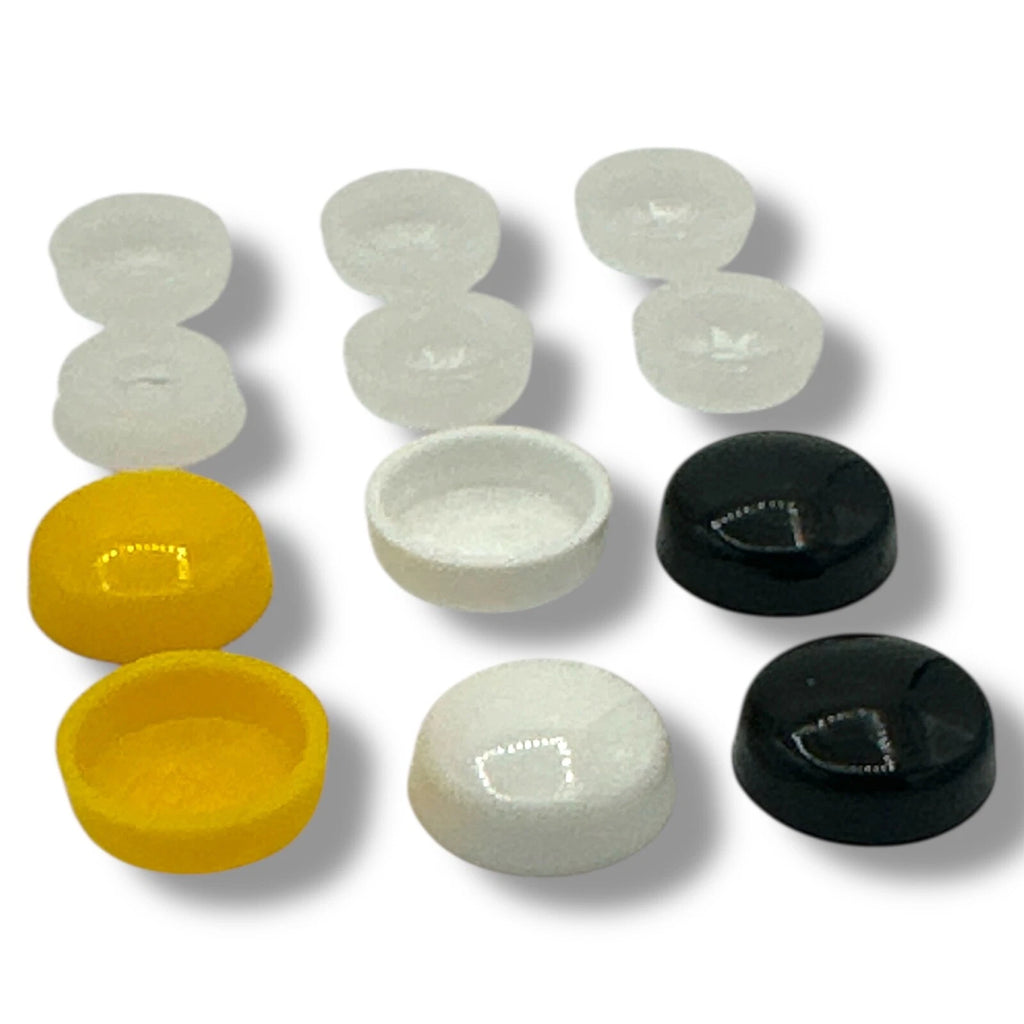 Number Plate Fixings 6pcs Gloss Screw Cover Cap Black White Yellow Caps 6/8g – product image 1