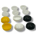 Number Plate Fixings 6pcs Gloss Screw Cover Cap Black White Yellow Caps 6/8g – product image 1