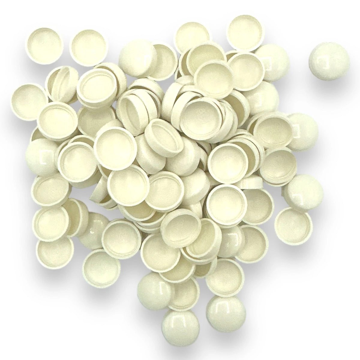 Off White Gloss 6/8g Snap-Caps screw cover caps