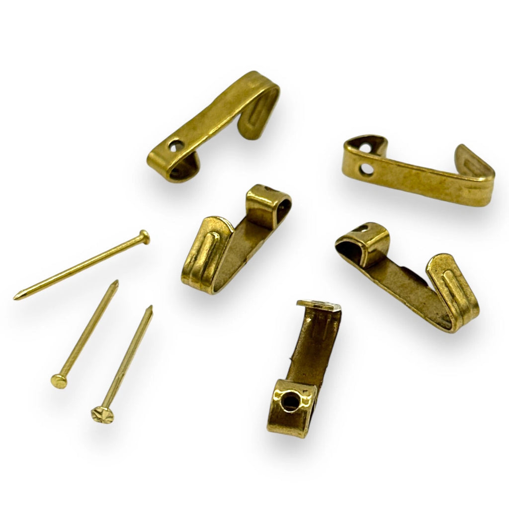 Picture Hooks No.1 Single Brass Plated And Hard Pins Framing Hanging Hanger DIY – product image 1