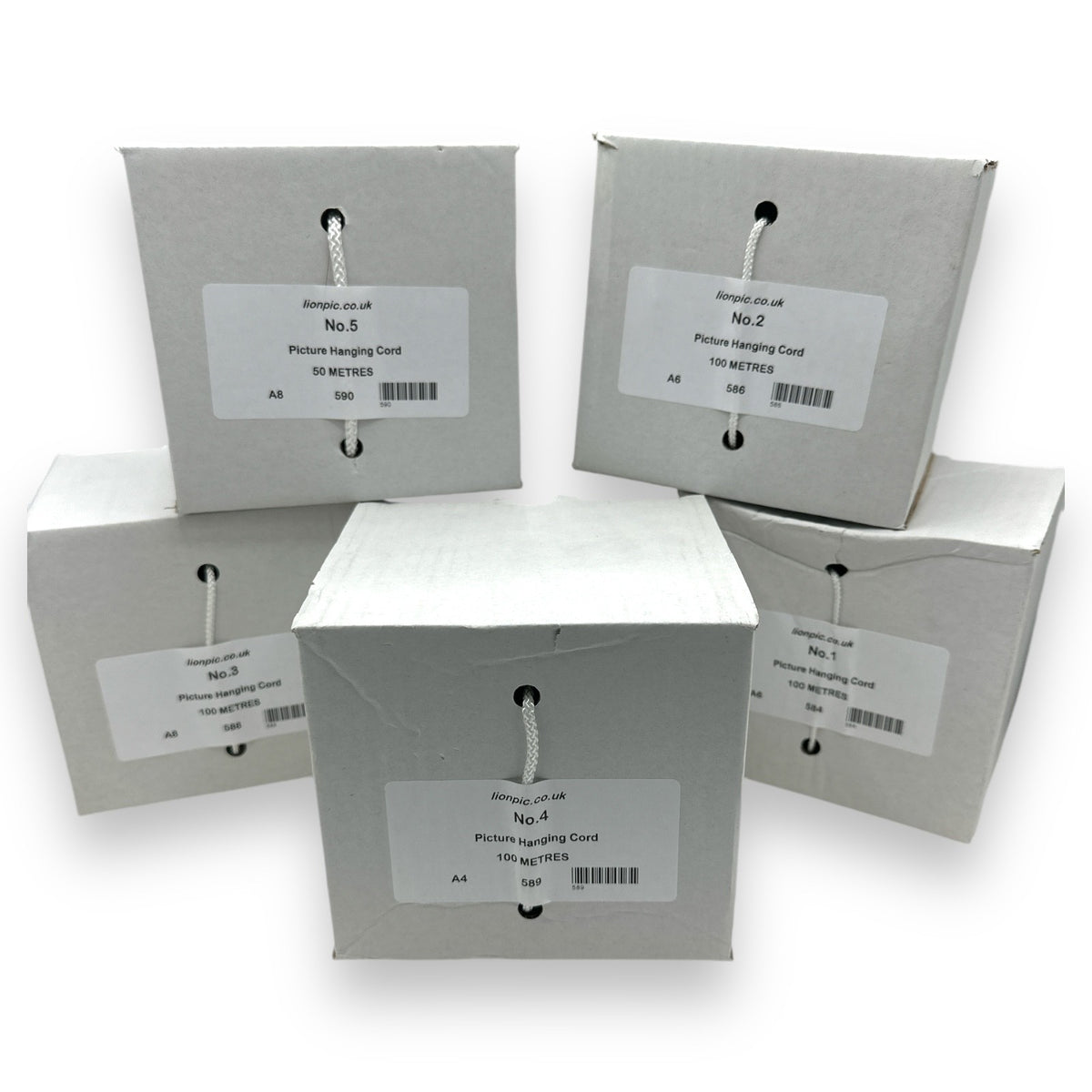 White Low-Stretch Picture Hanging Cord – No.1–No.5, 2–200m – product image 5