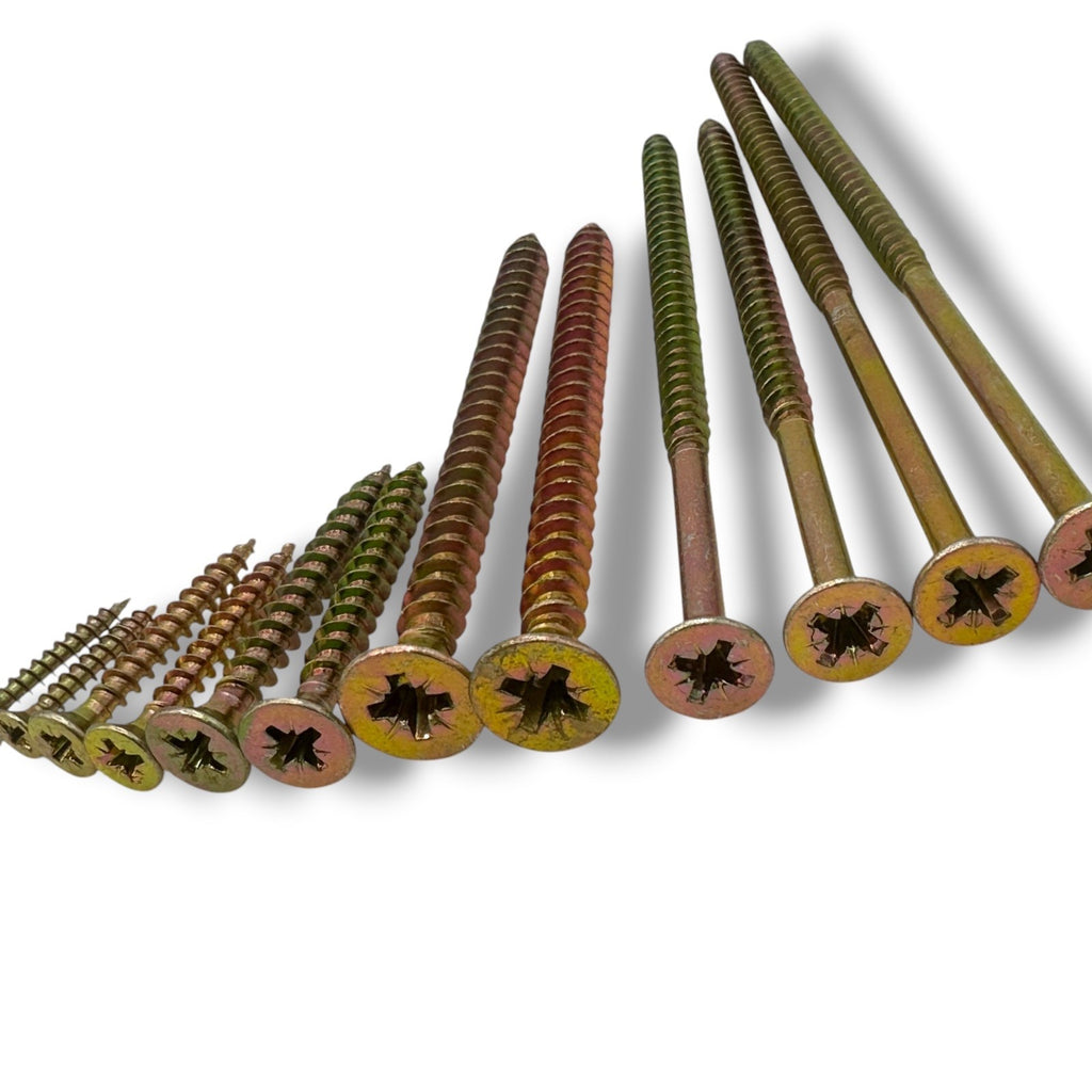 ForgeFix Yellow Zinc Pozi Wood Screws – 3.0–6.0mm – screw profile