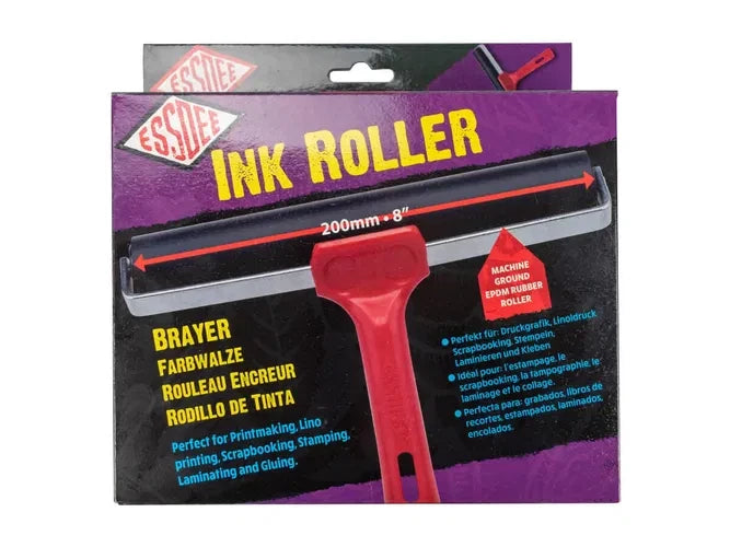 Rubber Brayer Roller 200mm Block Printing Lino Roller - Hard Rubber ESSDEE Roll – product image 1