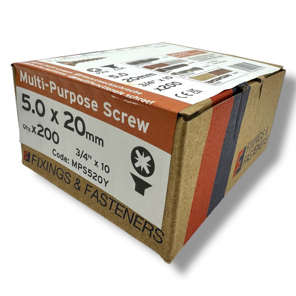 ForgeFix Yellow Zinc Pozi Wood Screws – 5.0 × 20mm – size and packaging
