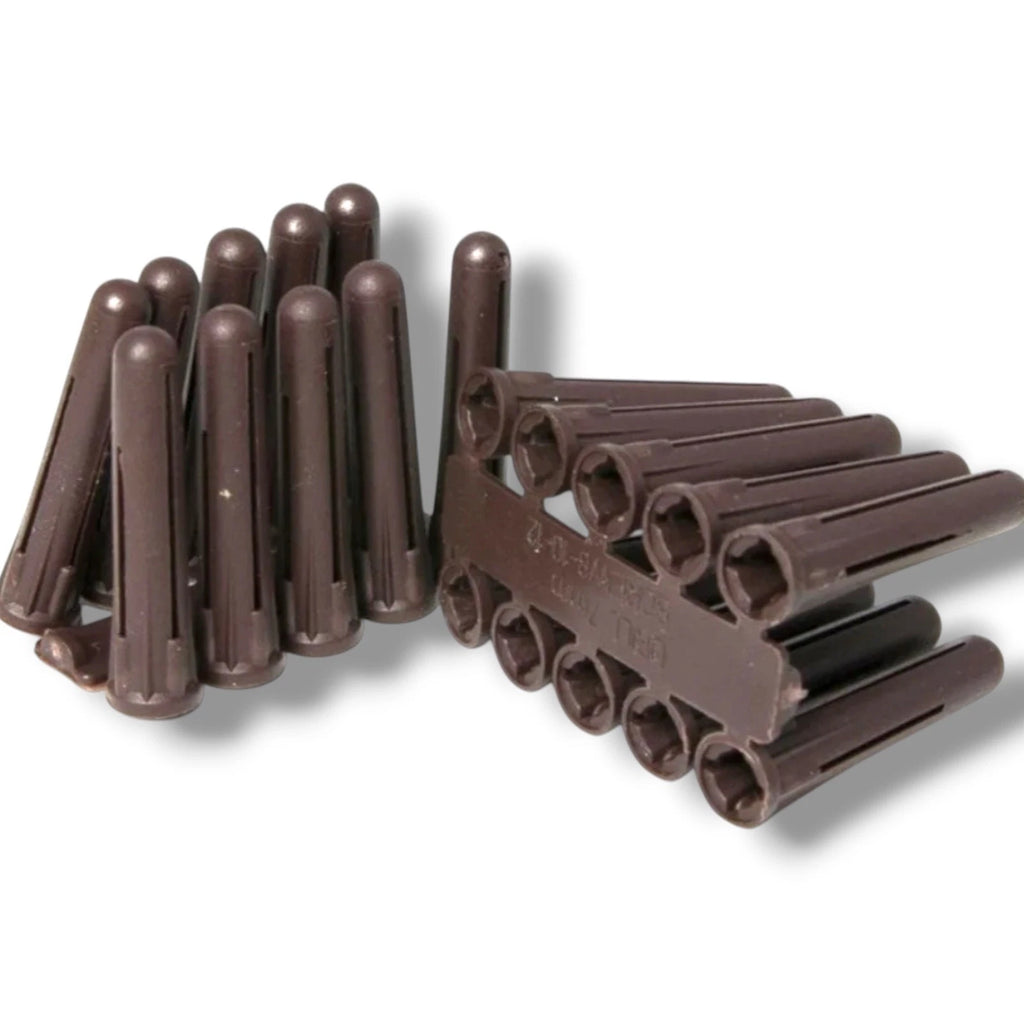 Brown Wall Plugs 7mm Raw Plug Drill Plastic Expansion Raw Plugs No 8 10 Screws – product image 1