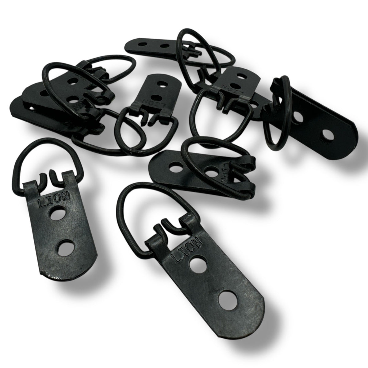 Black 2-Hole Heavy-Duty D-Ring Picture Frame Hangers – 58mm