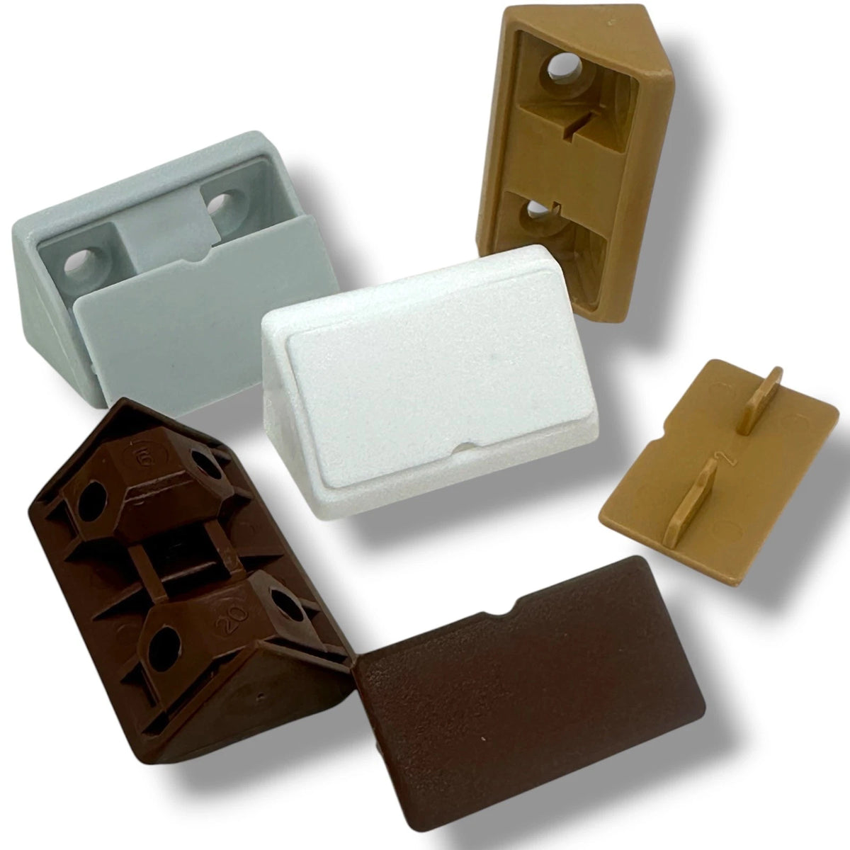 Campervan Corner Connector Blocks with Caps – 44 × 20mm, 4 Colours - image 1
