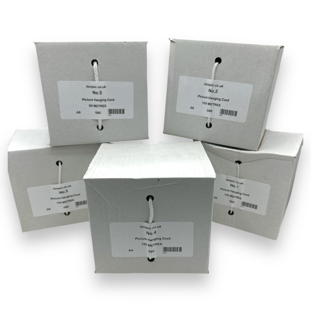 White Low-Stretch Picture Hanging Cord – 100m, No.1–No.5 – main product range