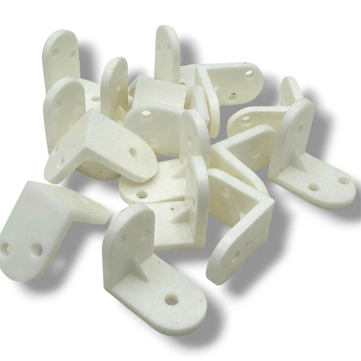 White Plastic Right-Angle Corner Brackets – 24mm