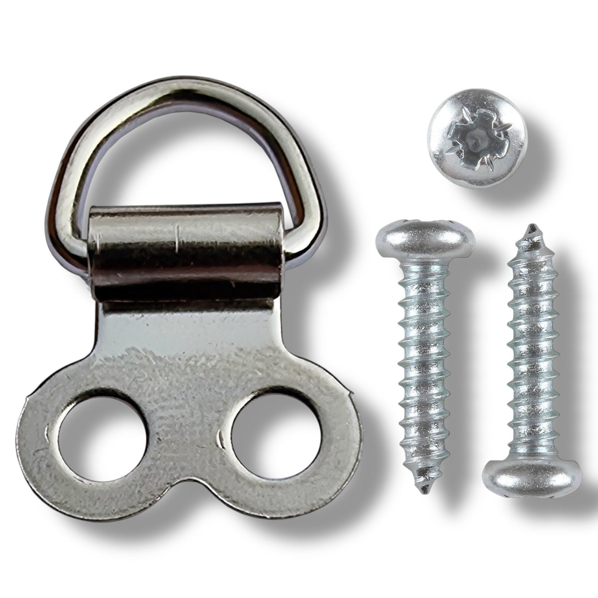 Nickel Small Double D-Ring Hangers – with Screws