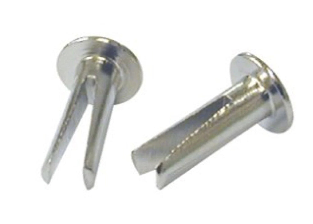 Bifurcated Rivets Split Leg Nickel Plated 3/8" x No 11 Leather Framing Domed – product image 3
