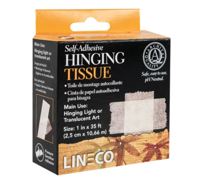 Lineco Self Adhesive Cloth Tape 25mm × 10m Archival pH Neutral White Hinging – product image 1