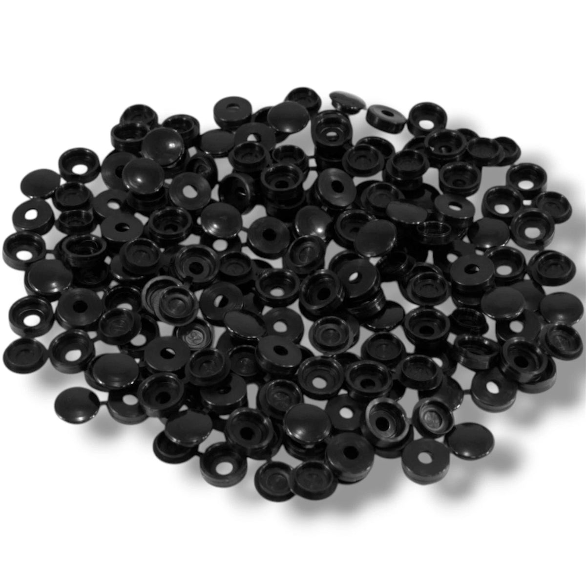 Screw Cover Caps Hinged Small Black Plastic Fold Over Size 6g/8g Gauge Cabinet – product image 1